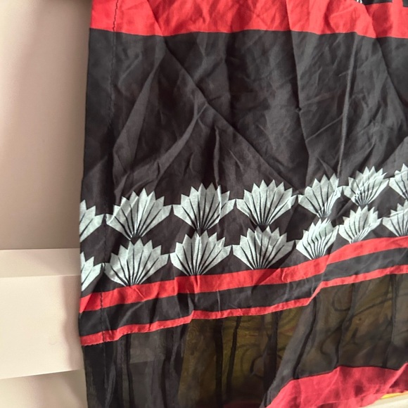 Threads & Motifs Black & Red Cheetah Long Sleeve Top Indian Bollywood S - Picture 13 of 15